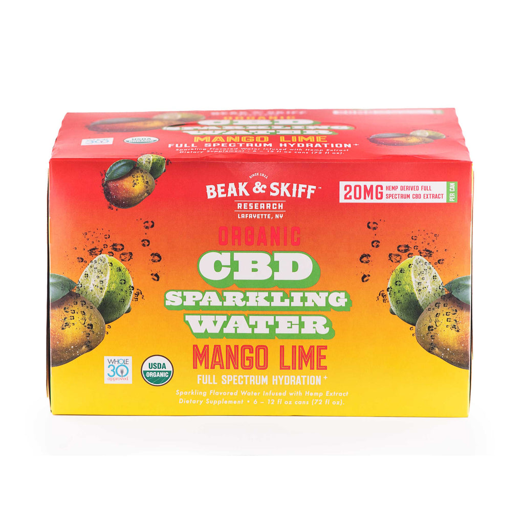 Organic CBD Sparkling Water Mango Lime 12 Pack